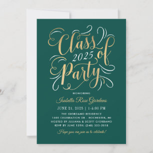 Invitación Clase de 2024 de Green Gold Graduation Party Photo