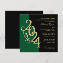 Clase de 2024 Elegante Oro y Verde