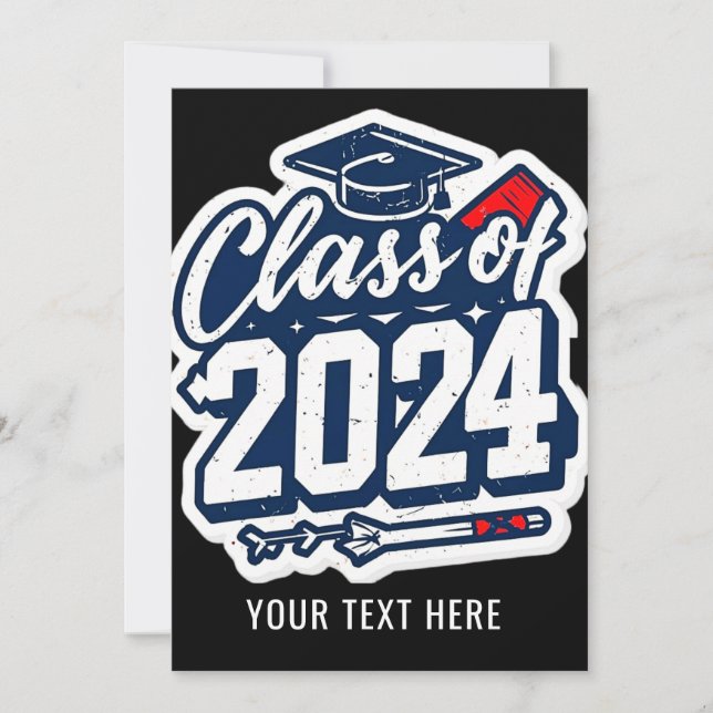 Invitación Clase De 2024 Estudiantes Y Maestros Graduados (Anverso)
