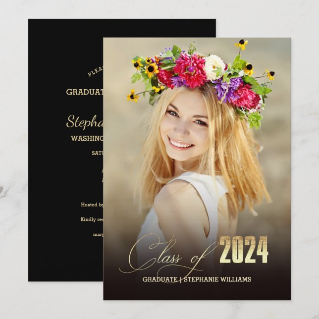 Invitación Clase de 2024 | Foto Partido de Graduación (Anverso / Reverso)