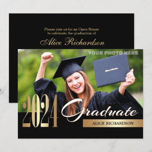 Invitación Clase de 2024 Foto Partido de Graduación