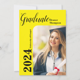 Invitación Clase de 2024 Grad: Foto moderna en blanco y negro