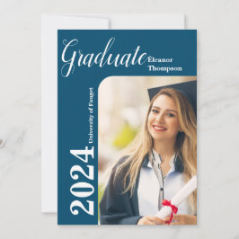 Invitación Clase de 2024 Grad: Foto moderna en blanco y negro