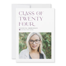 Clase de 2024 Minimalista Moderna Graduación Rosa