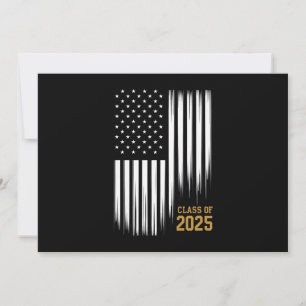 Invitación Clase de 2025 Bandera Americana de Graduación de ú