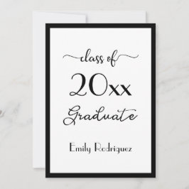 Invitación Clase De 2025 Elegante Partido De Graduación Blanc