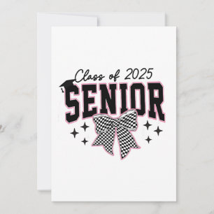 Invitación Clase de 2025 Graduación de lazo coqueta senior