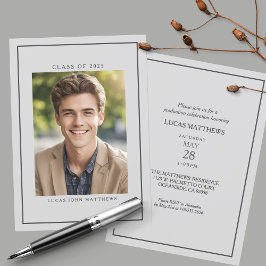 Invitación Clase de 2026 Clásico Personalizado Foto Graduació