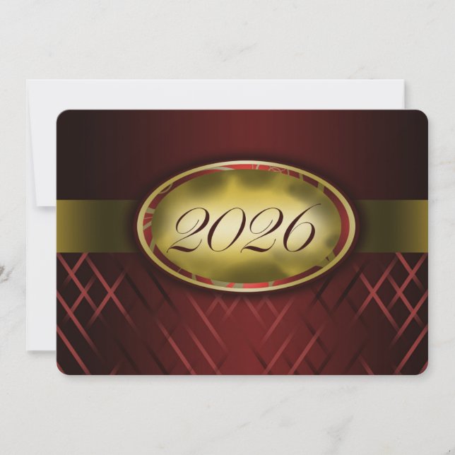 Invitación Clase de 2026 en Marrón y Dorado (Anverso)