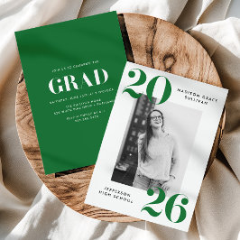 Invitación Clase de 2026 en negrita Fiesta de graduación con