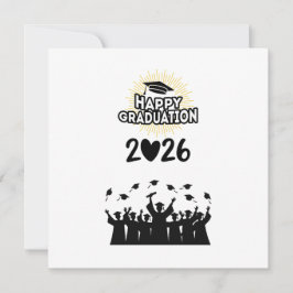 Invitación Clase de 2026 Feliz Graduación - Minimalista 