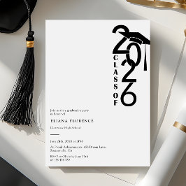 Invitación Clase de 2026 Fiesta de Graduación Moderna