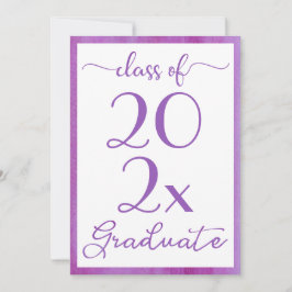 Invitación Clase de 2026 Fiesta de Graduación Violeta