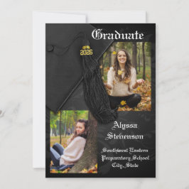 Invitación Clase de 2026 Graduación Digna con Borla Negra