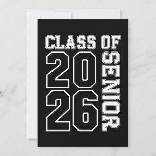 Invitación Clase de 2026 Graduación en Negro y Blanco para Sé