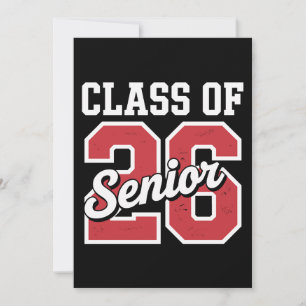 Invitación Clase de 2026 Graduación Senior Rojo 26 Graduado