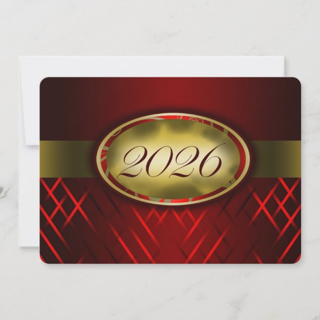 Invitación Clase de 2026 Rojo y Dorado (Anverso)