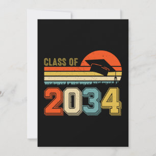 Invitación Clase de 2034 Crece Conmigo Graduado de Pre-K Vint