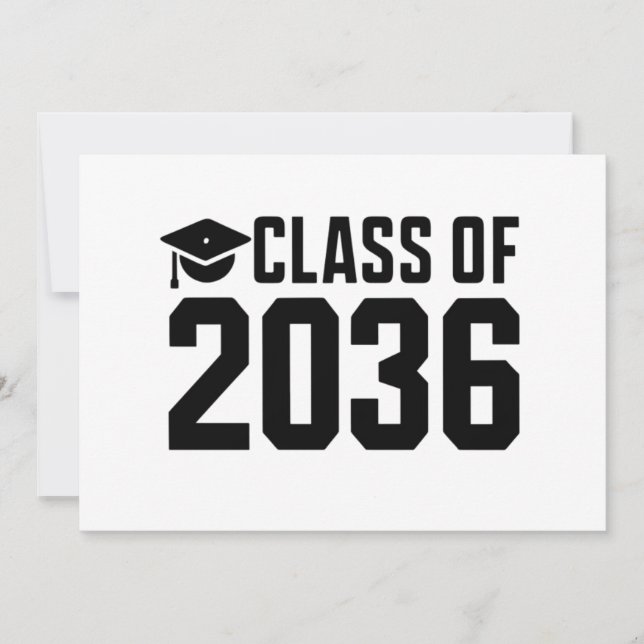 Invitación Clase de 2036 Crece Conmigo De Vuelta a la Escuela (Anverso)