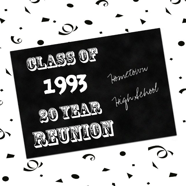 Invitación Clase de 20 años Reunión Blanco y Negro (Subido por el creador)