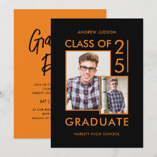 Invitación Clase de 26 Fiesta de Graduación con Foto Moderna