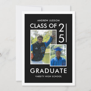 Invitación Clase de 26 Graduados Fotos Casa Abierta en Blanco