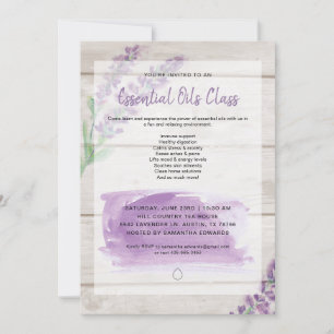 Invitación Clase de aceites esenciales de acuarela Lavender &