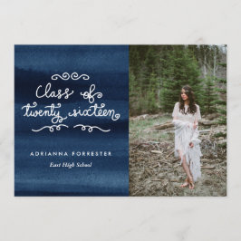 Invitación Clase De Acuarela De Foto Graduada De Script 2016
