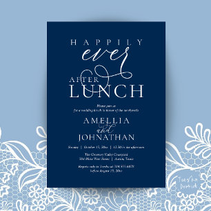 Invitación Clase de boda íntima después del almuerzo Felices