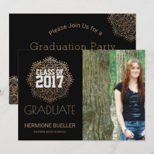 Invitación Clase de Boho Mandala 2017   Graduación de la foto