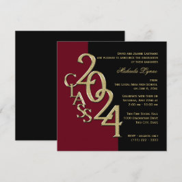 Invitación Clase de Borgoña Grad y Oro 2024