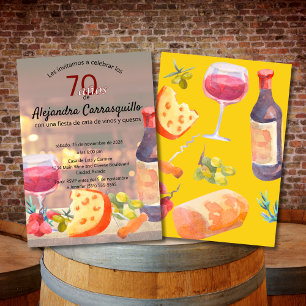 Invitación Clase de Cata de Vino y Queso Españoles Elegante C