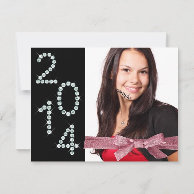 Invitación Clase de cinta rosada de gancho Chica 2014 (Anverso)