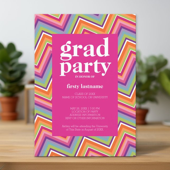 Invitación Clase de cualquier año de fiesta de graduación col (Custom Graduation Announcement and Invitation)