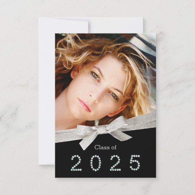 Invitación Clase de Diamante de Cinta de bonito de 2025 Gradu (Anverso)