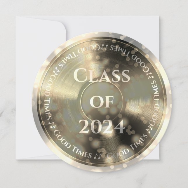 Invitación Clase de Disco de Vinilo de Oro de (Anverso)