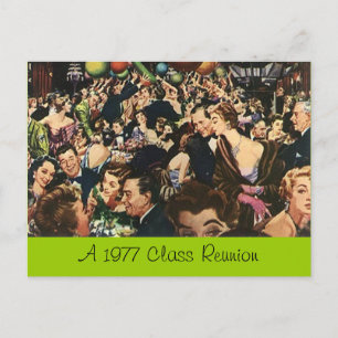 Invitación Clase de diversión Retro Postal Reunión Fiesta Bas