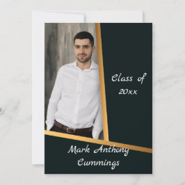 Invitación Clase De Elegancia Dorada De Graduación De Fotogra