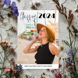 Invitación Clase de escritura moderna de graduación de fotogr