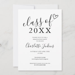 Invitación Clase de Fiesta de Graduación del Corazón de Escri