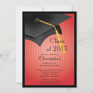 Invitación Clase de fiesta de graduación negra del casquillo