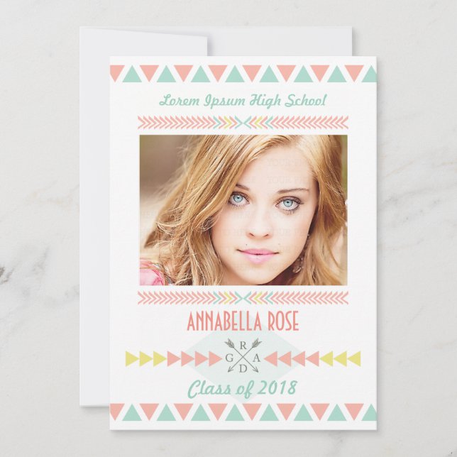 Invitación Clase de fiesta de graduación tribal azteca de la (Anverso)