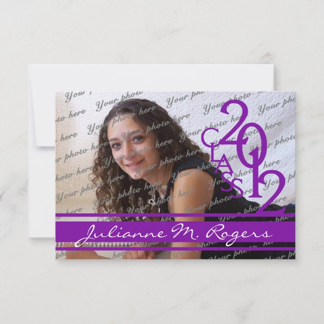 Invitación Clase de foto morada 2012 (Anverso)