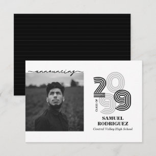 Invitación Clase de Foto Retro en Negro con Números Grandes