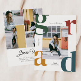 Invitación Clase de fotografía retro negrita de 2024 Graduaci