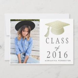 Invitación Clase De Gorra De Graduación De Relieve metalizado