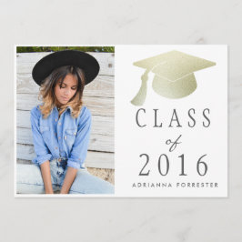 Invitación Clase De Gorra De Graduación De Relieve metalizado