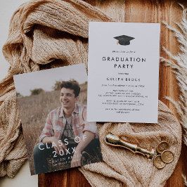 Invitación Clase de Grad Cap de moda de 2024