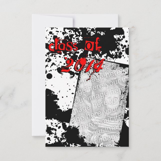 Invitación clase de grad de grunge de 2014 (Anverso)