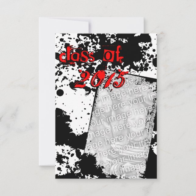 Invitación clase de grad de grunge de 2015 (Anverso)
